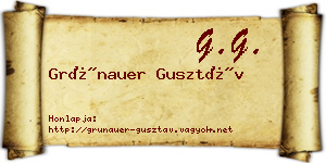Grünauer Gusztáv névjegykártya